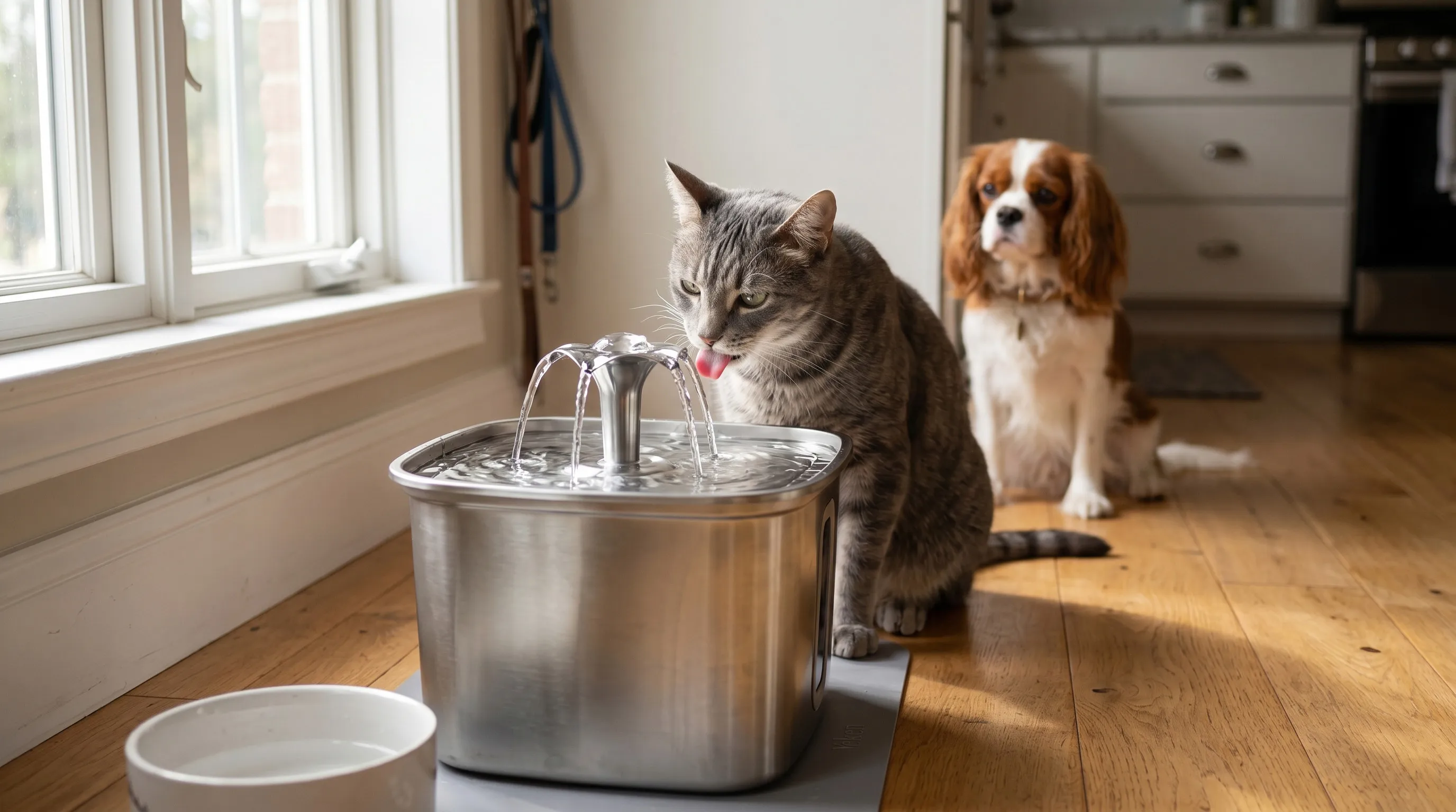 Veken Stainless Steel Pet Water Fountain