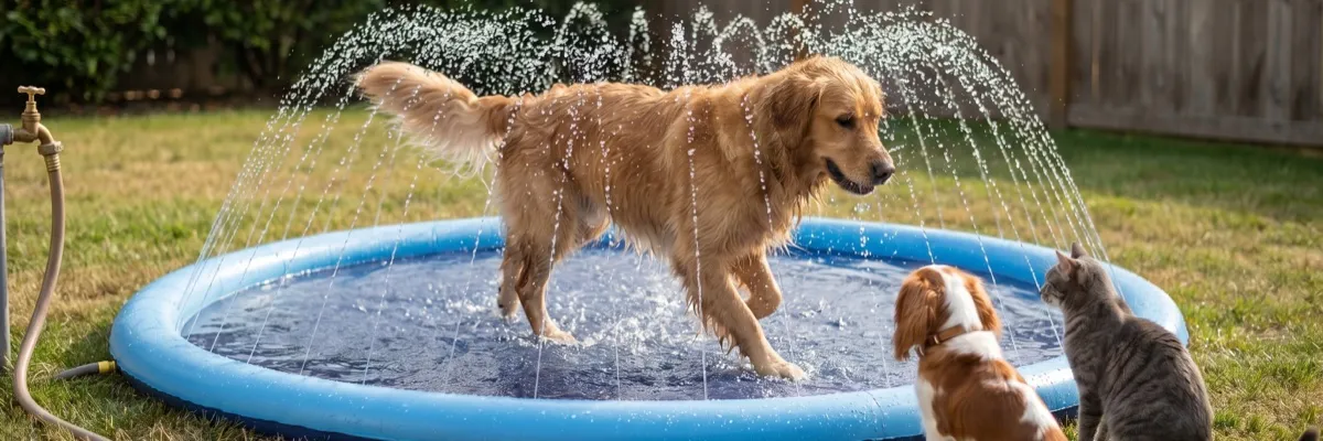 img of Peteast Splash Pad Review: The Small-Yard Dog Sprinkler Buyers Love